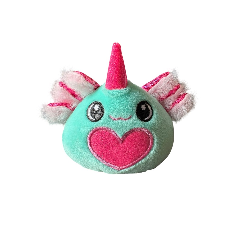 ZURU Hug A Lumps Plush Aqua Pink Narwhal Heart Stuffed Animal 2025 Soft Toy